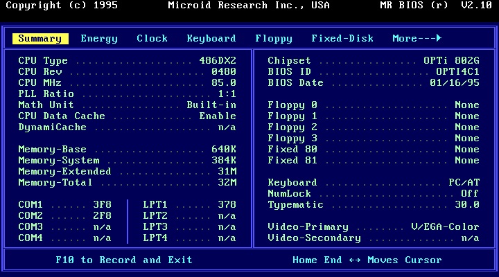 Microid Research BIOS 2.10, USA